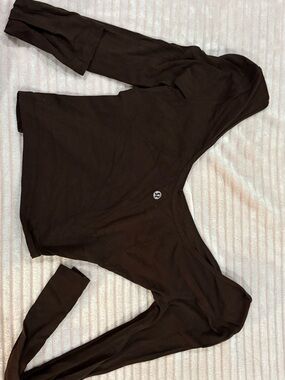 Lululemon Brown Long Sleeve Cropped Top